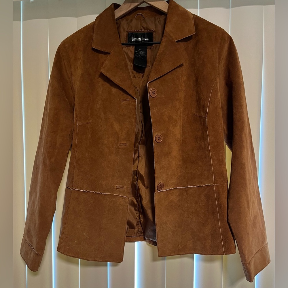 Brandon Thomas Tan Suede Blazer